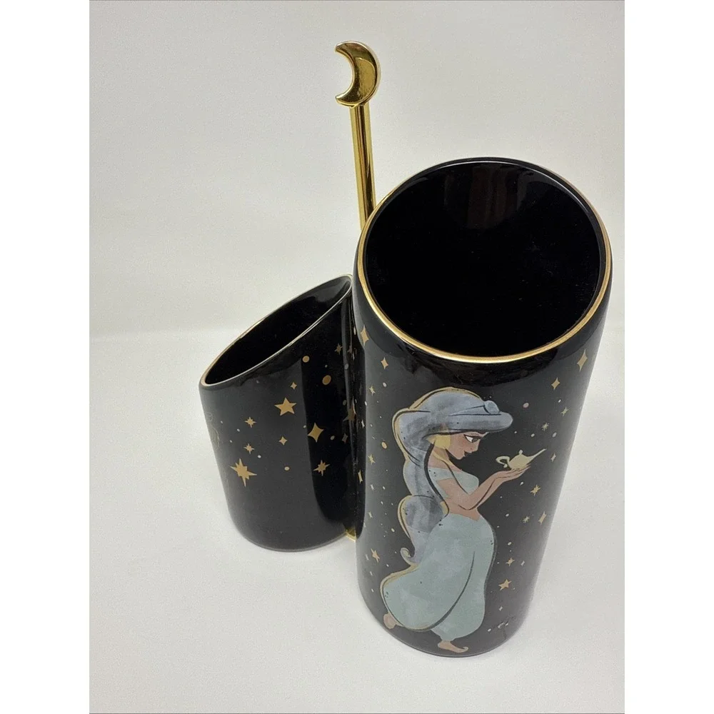 Disney Aladdin Art of Jasmine Rajah Lotus Three Cup Makeup Brush Holder Set